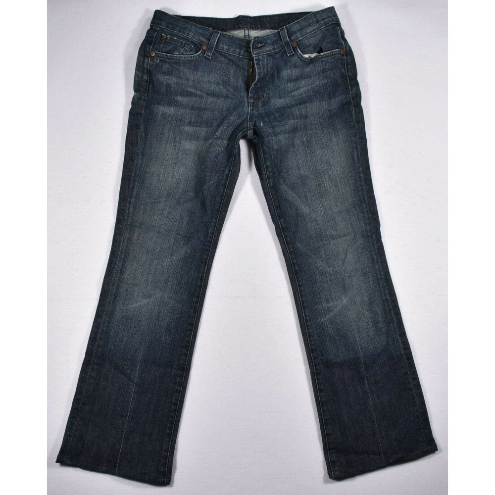 7 For All Mankind Jeans 30 Womens Blue Denim High Waist Ankle Stretch